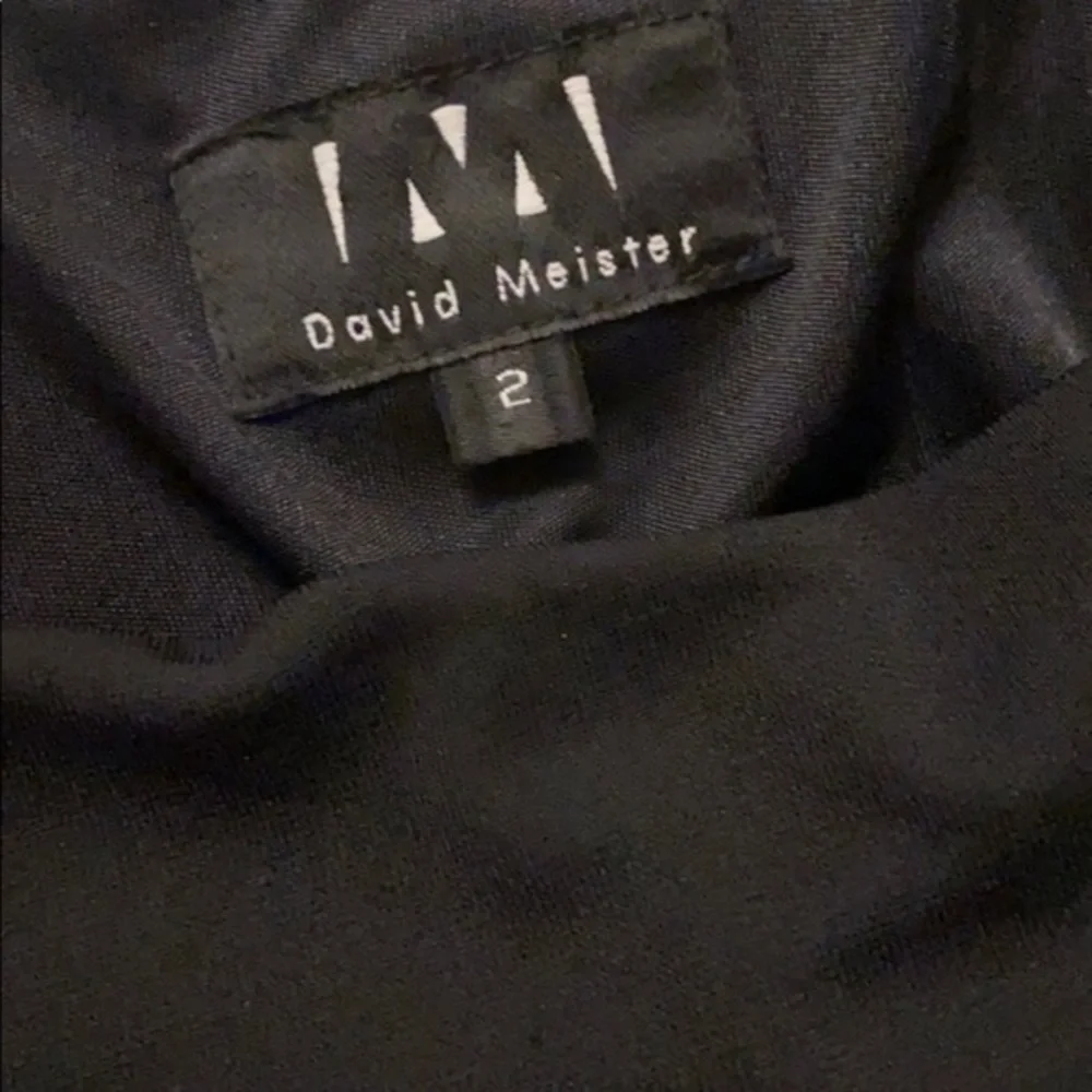 David Meister black drape neck cocktail dress V27